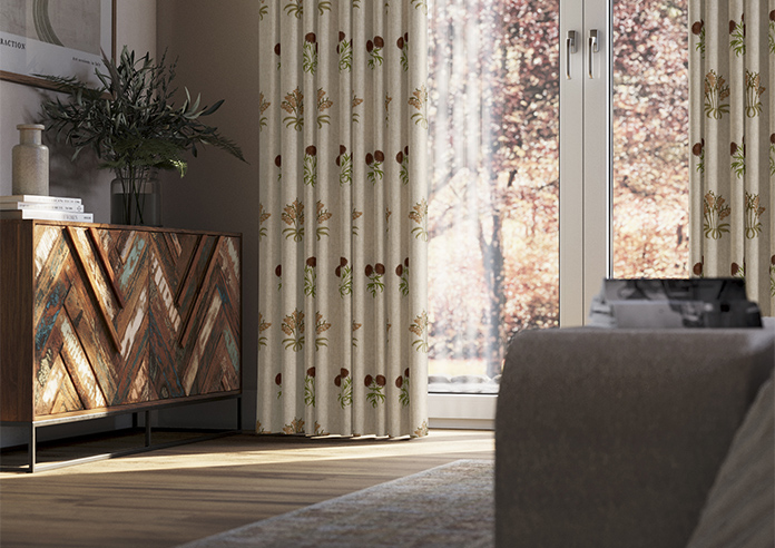 William Morris At Home Lily Flower Embroidery, Madder - Made to Measure Curtains - Image 5